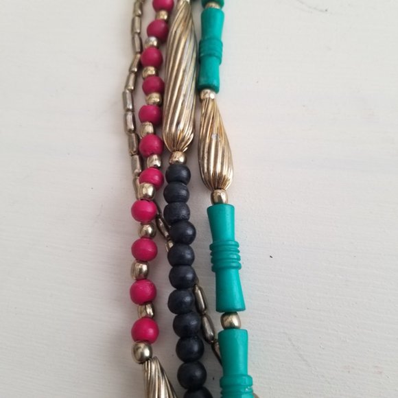 Funky Boho Colorful Multi Strand Necklace Jewelry - Picture 5 of 13